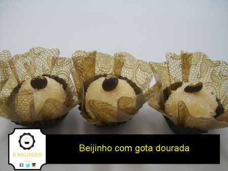 Beijinho com gota dourada